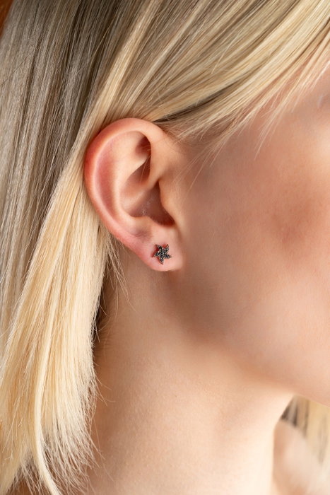 Heliophilia Silver Pendientes de Plata de Ley 925 Negros Stud NRZ99417
